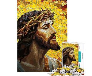 Puzzle da 1000 pezzi per ragazzi mosaico di Gesù Cristo giocattolo per adolescenti decorazione da parete regalo per amici e familiari per rafforzare i ricordi (dimensioni 38x52cm)