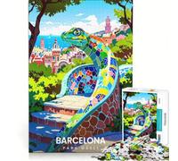 Puzzle da 1000 pezzi per ragazzi mosaico di Park Güell giochi educativi assemblaggio di modelli collezione d'artista belle arti 38x52cm