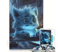 Puzzle da 1000 pezzi per ragazzi mostro blu non peloso gioco rilassante decorazione da parete per compleanno Natale 50x75cm