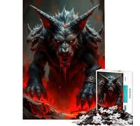 Puzzle da 1000 pezzi per ragazzi mostro lupo a tre teste giocattolo educativo giochi didattici taglio di precisione opera d'arte regalo (dimensioni 75x50cm)