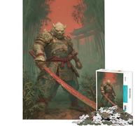 Puzzle da 1000 pezzi per ragazzi: Mostro Samurai Guerriero nella Foresta di Bambù Impegnativo da completare Decorazione perfetta Giocattolo antistress per ragazzi dai 14 anni in su (38x52cm)
