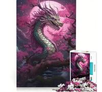 Puzzle da 1000 pezzi per ragazzi, motivo drago Sakura giapponese, gioco educativo, decorazione da parete, per rafforzare l'amore tra le coppie 50x75cm