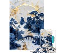 Puzzle da 1000 pezzi per ragazzi motivo Kintsugi montagna e fiume Puzzle per ragazzi giochi rilassanti per tutta la famiglia stimolano l'attività cerebrale (dimensioni 50x75cm)