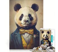 Puzzle da 1000 pezzi per ragazzi Mr Dapper Panda Bear giocattolo educativo attività divertenti da fare a casa gioco stimolante regalo 38x52cm