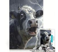 Puzzle da 1000 pezzi per ragazzi, Mucca Fulmine, Gioco divertente, Allena la mente e la mano, Migliora l'amore tra le coppie 38x26cm