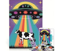 Puzzle da 1000 pezzi per ragazzi, mucca, UFO, gioco impossibile, sfida difficile, regalo per amici e familiari 50x75cm