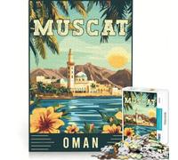 Puzzle da 1000 pezzi per ragazzi, Muscat in Oman, gioco impossibile, decorazione per la casa, collezione d'artista, belle arti 38x52cm