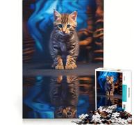 Puzzle da 1000 pezzi per ragazzi Mystical Mews Water Droplet Cats gioco interattivo migliora la memoria compleanno e Natale 38x26cm