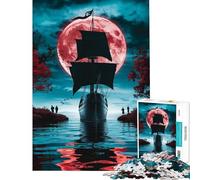 Puzzle da 1000 pezzi per ragazzi "Navigazione sotto la luna di sangue" ideale per compleanni e Natale Gioco educativo e impegnativo per ragazzi dai 14 anni in su (38x52cm)
