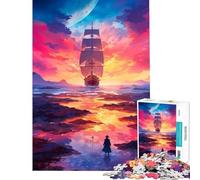 Puzzle da 1000 pezzi per ragazzi "Navigazione verso il tramonto" un gioco avvincente per coltivare la pazienza e stimolare la mente Perfetto come decorazione e regalo (dimensioni 38x26cm)