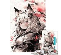 Puzzle da 1000 pezzi per ragazzi Nekomimi inchiostro giapponese divertimento a casa un'opera d'arte fai-da-te giocattolo per ragazzi dai 14 anni in su (50x75cm)