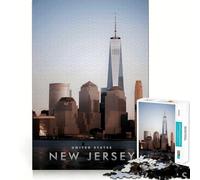 Puzzle da 1000 pezzi per ragazzi,New Jersey City,taglio preciso,divertente gioco di logica,gioco tranquillo,decorazione natalizia,regalo (38x52cm)