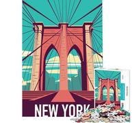 Puzzle da 1000 pezzi per ragazzi New York gioco educativo gioco intellettuale ottimo regalo un'opera d'arte (dimensioni 50x75cm)