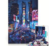 Puzzle da 1000 pezzi per ragazzi New York Times Square pixel art gioco educativo rilassante e stimolante sfida unica 38x26cm