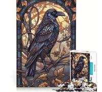 Puzzle da 1000 pezzi per ragazzi, Nido del corvo, vetrata artistica, giocattolo antistress, assemblaggio di modelli, compleanno e Natale 38x52cm