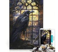 Puzzle da 1000 pezzi per ragazzi, Nido del corvo, vetrata artistica, gioco educativo, decorazione murale, per rafforzare l'amore tra le coppie 38x26cm