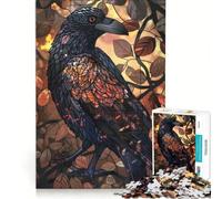 Puzzle da 1000 pezzi per ragazzi, Nido del corvo, vetrata, gioco impossibile, allena la mente e la mano, regalo di compleanno, regalo 38x52cm