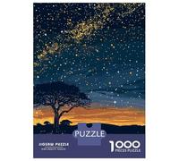 Puzzle Da 1000 Pezzi Per Ragazzi Night Sky Landscape with Tree Puzzle Per Adulti Fai Da Te Giocattoli Decorazione Perfetta Regali Unici Per Compleanno E Natale 52x38cm/1000pcs