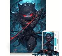 Puzzle da 1000 pezzi per ragazzi,Ninja Nero,con ritagli precisi,gioco stimolante per la mente,ideale per rilassarsi,perfetto per il tempo libero a Natale 38x26cm