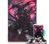 Puzzle da 1000 pezzi per ragazzi, Ninja Samurai Nero, gioco rilassante, corsa di velocità manuale, per compleanno, Natale 50x75cm