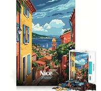Puzzle da 1000 pezzi per ragazzi,Nizza,Francia,poster di viaggio,disegno dai bordi precisi,attività stimolante per la mente,gioco rilassante,regalo di compleanno (38x52cm)