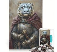 Puzzle da 1000 pezzi per ragazzi Nobile Cavaliere Leopardo delle Nevi Gioco divertente Allena la mente e la mano Migliora l'amore tra le coppie 50x75cm