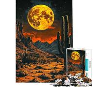 Puzzle da 1000 pezzi per ragazzi Notte nel deserto Luna gigante Puzzle per ragazzi Migliora la memoria Lista dei desideri con Babbo Natale Gioco educativo per famiglie 50x75cm
