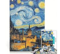 Puzzle da 1000 pezzi per ragazzi Notte stellata Castello di Edimburgo Scozia paesaggio urbano giocattolo decorativo da parete regalo di compleanno per rafforzare l'amore tra le coppie 50x75cm