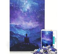 Puzzle da 1000 pezzi per ragazzi Notte stellata in cima a una montagna gioco divertente allena la mente e la mano migliora l'amore tra le coppie 38x52cm