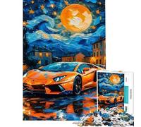 Puzzle da 1000 pezzi per ragazzi Notte stellata Lamborghini ideale per compleanni e Natale Gioco difficile per famiglie adatto a ragazzi dai 14 anni in su (38x26cm)