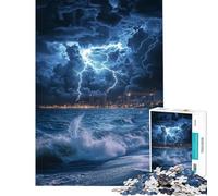 Puzzle da 1000 pezzi per ragazzi Notte tempestosa in riva al mare puzzle per adulti gioco divertente per tutta la famiglia impegnativo da completare gioco divertente per tutta la famiglia 50x75cm
