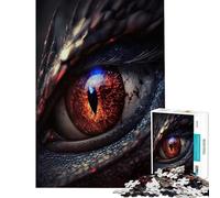 Puzzle da 1000 pezzi per ragazzi Occhio di Drago Rosso gioco educativo sfida giocattolo divertente regalo decorazione da parete (dimensioni 50x75cm)