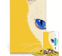 Puzzle da 1000 pezzi per ragazzi,occhio di gatto,primo piano,decorazione per incastri precisi,gioco per esercizi mentali,gioco per il tempo libero,regalo di Natale divertente (38x52cm)