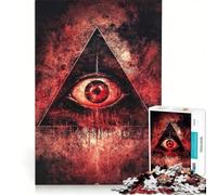 Puzzle da 1000 pezzi per ragazzi Occhio Rosso in un Triangolo Giocattolo fai da te Sfida da completare Regalo di compleanno Regalo di viaggio 50x75cm