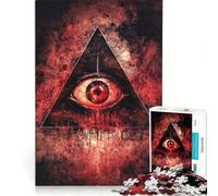 Puzzle da 1000 pezzi per ragazzi Occhio Rosso nel Triangolo Gioco Impossibile Interazione genitore-figlio Regalo di Natale e compleanno 38x26cm