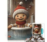 Puzzle da 1000 pezzi per ragazzi, omino di pan di zenzero, ideale per il bagno e il WC Giochi educativi, di analisi e logica, perfetti come regalo di compleanno 38x52cm