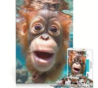 Puzzle da 1000 pezzi per ragazzi Orango Sott'acqua Gioco divertente Allena la mente e la mano Migliora l'amore tra le coppie 38x26cm