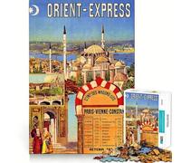 Puzzle da 1000 pezzi per ragazzi,Orient Express,taglio preciso,divertente gioco di logica,gioco tranquillo,decorazione natalizia,regalo (38x52cm)