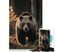 Puzzle da 1000 pezzi per ragazzi,orso bruno nella foresta,gioco di incastri,divertente e stimolante per la mente,ideale come regalo di compleanno (38x52cm)