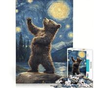Puzzle da 1000 pezzi per ragazzi, orso che guarda le stelle, gioco per famiglie, attività divertenti da fare a casa, per rafforzare l'amore tra le coppie 50x75cm