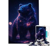 Puzzle da 1000 pezzi per ragazzi orso cosmico osservazione delle stelle gioco educativo giocattolo didattico opera d'arte regalo taglio di precisione (dimensioni 38x26cm)