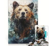 Puzzle da 1000 pezzi per ragazzi, Orso Curioso, Giocattolo Decorazione da Parete, Regalo di Compleanno, Adatto per Decorazione da Scrivania 38x26cm
