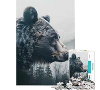 Puzzle da 1000 pezzi per ragazzi Orso Sentinella della Foresta Giochi Educativi Giocattolo Didattico Regalo di Compleanno Decorazione per la Casa (dimensioni 50x75cm)