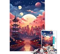 Puzzle da 1000 pezzi per ragazzi paesaggi urbani cinesi sfida per l'intelligenza giocattolo avvincente giochi divertenti migliora la memoria opere d'arte regalo (dimensioni 75x50cm)