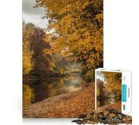 Puzzle da 1000 pezzi per ragazzi,paesaggio autunnale con fiume,decorazioni dai tagli precisi,gioco cognitivo,giocattolo per il tempo libero,regalo di Natale rilassante (50x75cm)