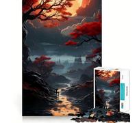Puzzle da 1000 pezzi per ragazzi,paesaggio autunnale con fiume e città in lontananza,disegno preciso dai bordi,giocattolo per l'allenamento mentale,gioco rilassante,decorazione natalizia (38x26cm)