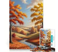 Puzzle da 1000 pezzi per ragazzi,paesaggio autunnale con fiume,incastro perfetto,gioco di logica,regalo,svago,Natale,arte per il tempo libero (38x26cm)