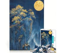 Puzzle da 1000 pezzi per ragazzi paesaggio blu e oro gioco divertente allena la mente e la mano gioco di sfida unico 38x52cm