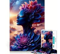 Puzzle da 1000 pezzi per ragazzi,paesaggio blu onirico,disegno ritagliato con precisione,gioco stimolante per la mente,ideale per rilassarsi,perfetto per il tempo libero a Natale 50x75cm