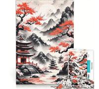 Puzzle da 1000 pezzi per ragazzi, paesaggio cinese, inchiostro diluito, gioco per famiglie, attività divertenti da fare a casa, per rafforzare l'amore tra le coppie 50x75cm